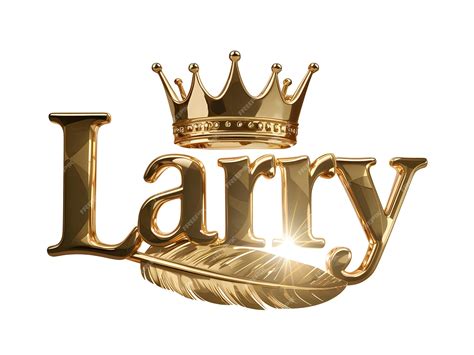 이름 래리 로고 디자인 래리 이름 우아한 글 금 왕관 털 터 형식 | 프리미엄 벡터