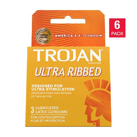 Trojan Ultra Ribbed Lubricated Latex Condoms (18 ct.)