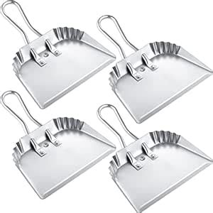 Mumufy 4 Pack Heavy Duty Metal Dust Pans 12 Inch Metal Dustpan Large ...