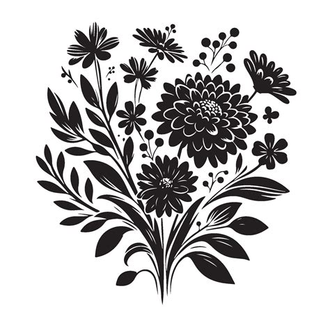 Silhouette of Flowers 47446826 Vector Art at Vecteezy
