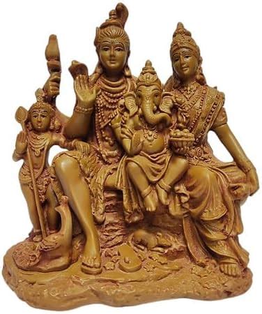 Buy PRATIMA Wooden Finish Lord Shiva Parvati Kartikeya and Ganesha ...