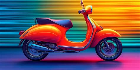 Vibrant electric scooter speed demonstration colorful motion blur ...