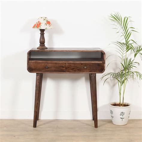 Franklin Dark Mango Wood Console Table with 2 Drawers – Indian Hub