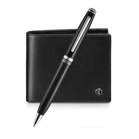 Lapis Bard Contemporary Black Ball Pen+Mayfair Black Wallet Gift Set ...