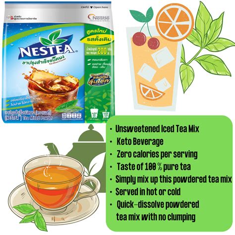 Buy Nestea Tea Unsweetened No Sugar Instant Mix Powder Iced Drink ...
