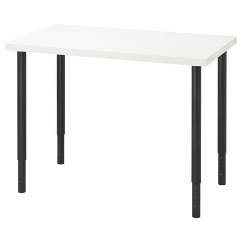 LINNMON / OLOV desk, white/black, 100x60 cm (393/8x235/8") - IKEA