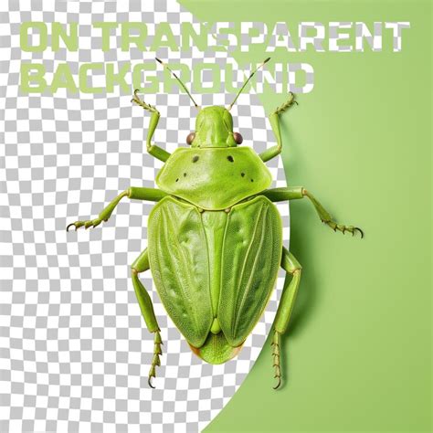A green bug on a green background with the words quot on it quot on it ...