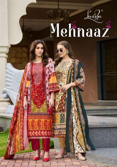 LEVISHA MEHNAAZ COTTON DIGITAL PAKISTANI PRINT WITH EMBROIDERY WORK ...
