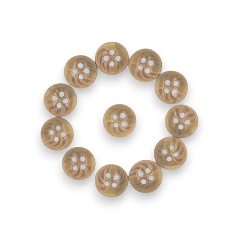 Round Rim 4 Hole Sand Dual Colour Fancy Shirt Buttons – Linen Studio