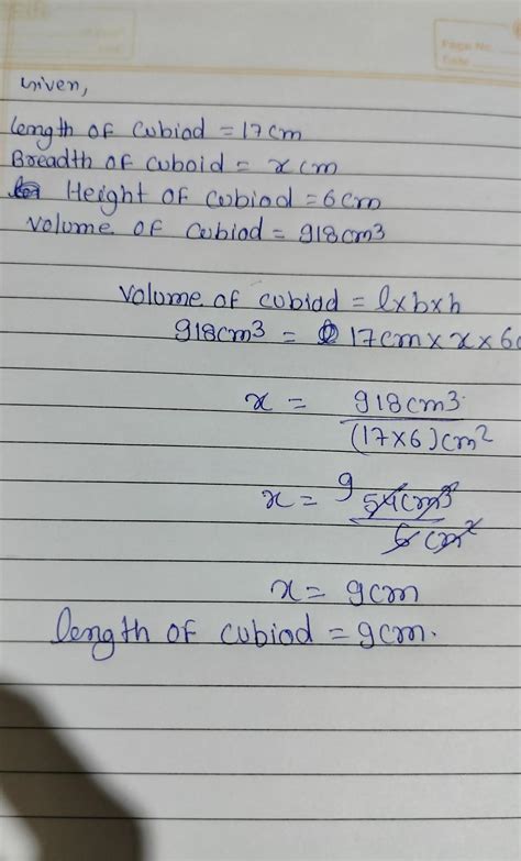 Length 17 high 6volume 918 - Brainly.in