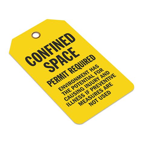 SmartSign Confined Space Permit Required Tag | 3.375" x 5.875" 15mil ...