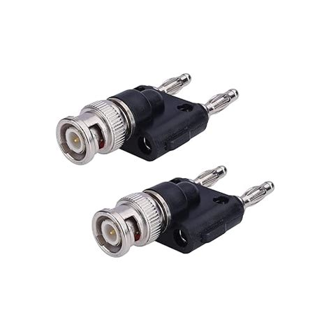 MX BNC Female Plug to 2X 4mm Dual Banana Male Jack Socket Binding Post ...