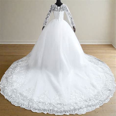 Buy White Christian marriage gown with train in India | Gownlink – GownLink