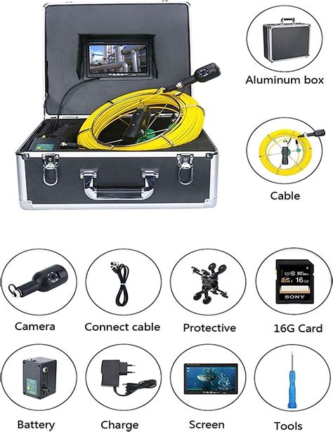 CukUJH Pipe Inspection Camera, Dual Camera Lens IP68 Drain India | Ubuy
