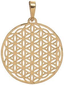 Shubhanjali Flower of Life Pendant in Gold Non-Precious Metal A Sacred ...