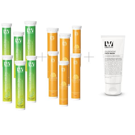 Lukewarm Glutathione 1K with Lukewarm Vitamin C (Pack of 6) + Lukewarm ...