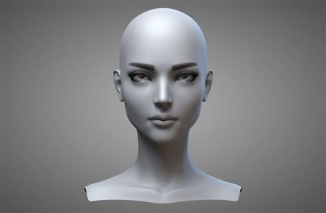 Anime Head Base Mesh 91 free mesh 3d models for download files in 3ds ...