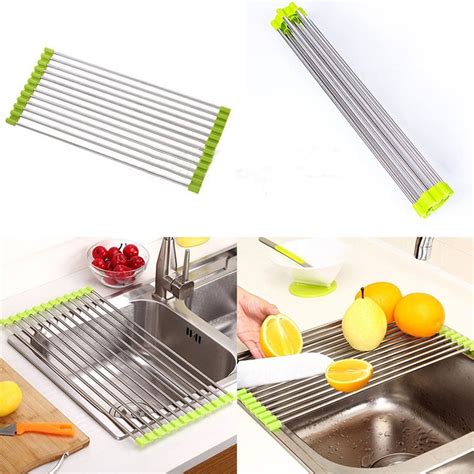 Buy VR SHOPEE Foldable Stainless Steel Multifunction Dish Drying Rack ...