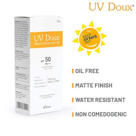 Brinton Sunscreen - SPF 50 PA+++ UVDoux Silicone Sunscreen Gel with SPF ...