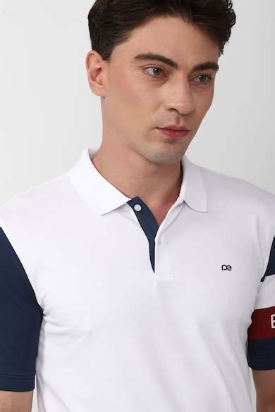 Buy Men White Print Polo Neck Collar T-shirt Online - 886668 | Peter ...
