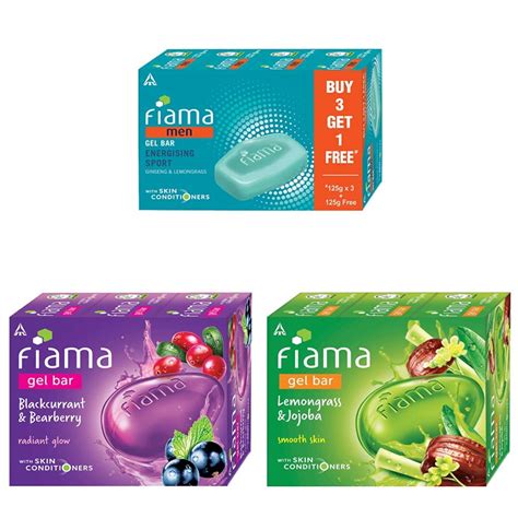 Buy Fiama Men Energizing Sport Gel Bar, 125g (Buy 3 Get 1 Free) & Fiama ...