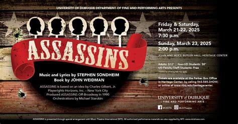 Assassins (Spring Musical Production), 2000 University Avenue, Dubuque ...