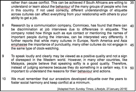 Image result for English Language Paper 1 Guide Grade 12