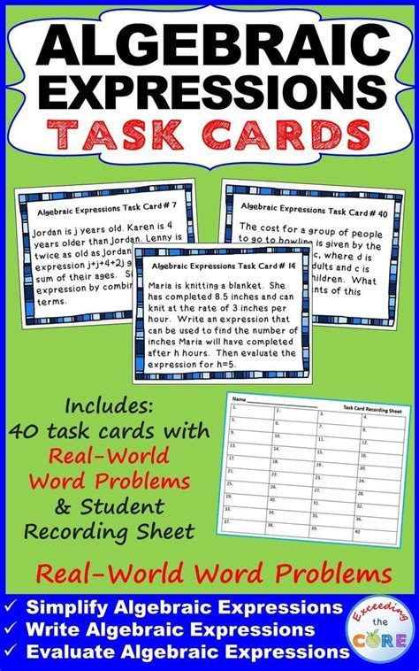 Image result for Algebraic Expression Word Problems