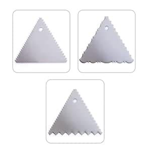 Buy EXCEL ENTERPRISES 3Pc Triangle Cake Scraper Smoother Set, Stainless ...