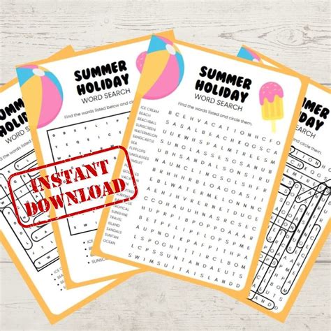 Summer Holiday Word Search Printable | Word Search Games | Printable ...