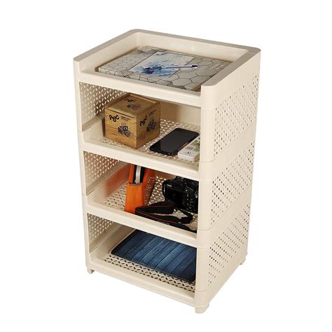 SHOPPING&MART Plastic Book Storage Display Rack Shelf Cabinet Unit ...