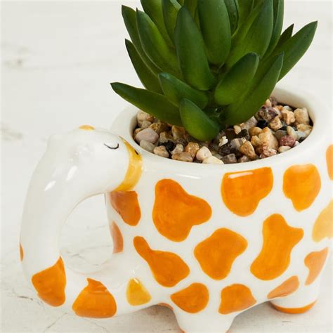 Buy Garnet Elsa Artificial Succulent in Giraffe Planter from Home ...