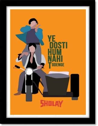 Sholay Movie Framed Poster for room and home decoration, Bollywood ...