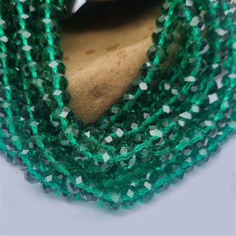 1 LINE/STRING PACK' 8 MM AB Ronelle TYRE Shape CRYSTAL GLASS BEADS ful ...