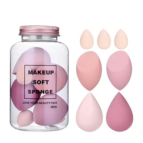 THR3E STROKES Makeup Sponge Set Beauty Blender with Egg Case, Soft ...