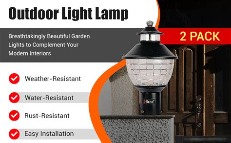 BENE Gate Light Garden Light Outdoor Lamp Freddo 18 Cms,(Black, Pack of ...