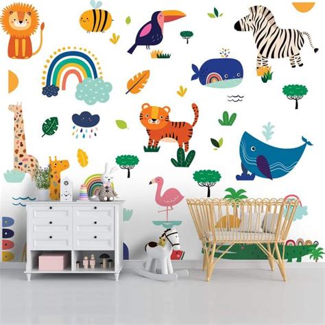 Jungle and Ocean Friends: Cute Custom Wallpaper for Kids at Material ...
