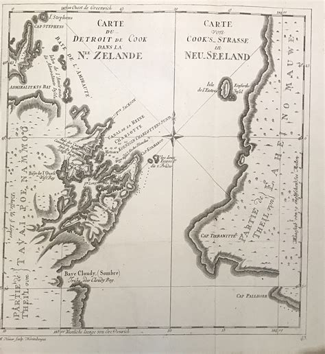 New Zealand map by Captain James Cook (1774) – Bartele Gallery