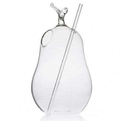 100% Chef Pear Glass Cocktail Glass with Straw, 500 ml Price