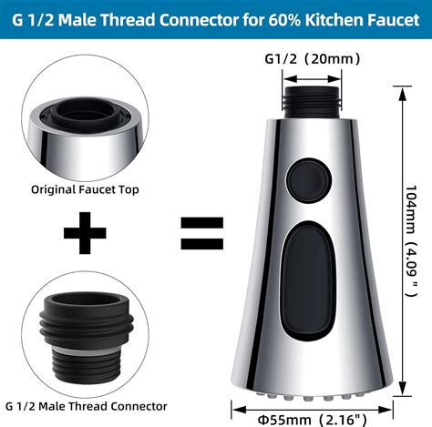 Buy Kitchen Faucet Head Replacement, Pull Down Kitchen Faucet Sprayer ...