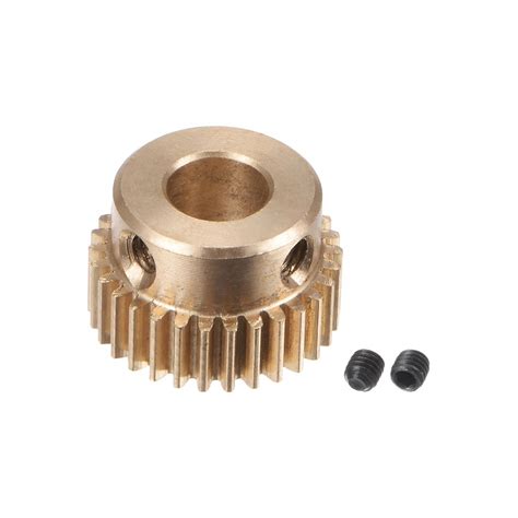uxcell Pinion Gear Set, Brass Motor Rack Straight Spur Gear with Step ...