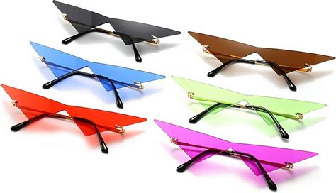 Buy willochra 2pack Triangle One Piece Frameless Sunglasses For Women ...