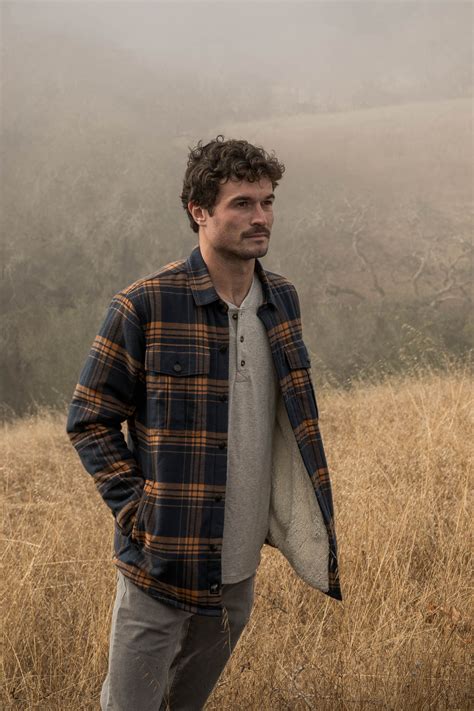 Men's Northwood Sherpa Insulated Flannel Jacket- Bison Blue | Kleding