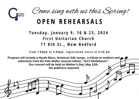 Open Rehearsals Spring Program 2024, First Unitarian Church In New ...