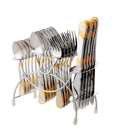 Imperio 24K Gold Stainless Steel Cutlery Set 24 Pcs for G