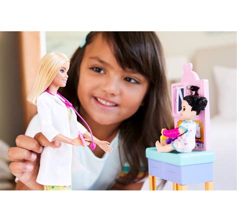 Barbie Baby Doctor Playset with Blonde Doll, Infant Doll, Stethoscope ...