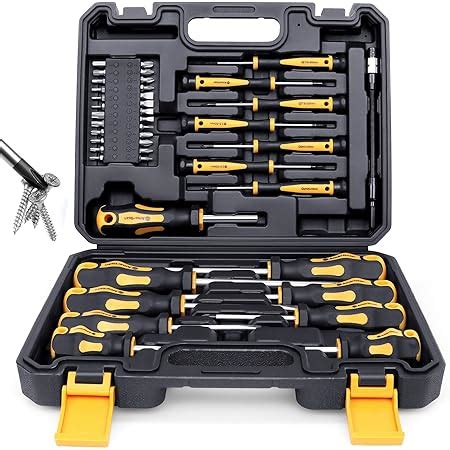 Amartisan 42-piece Magnetic Screwdriver Set with Case, Includs Slotted ...