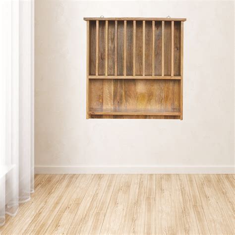 Floating Plate Rack with Shelf - ArtisanFurniture.in