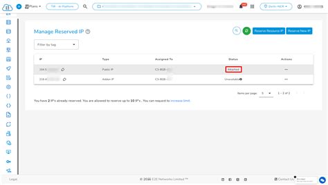 Reserve IP Address | E2E Cloud