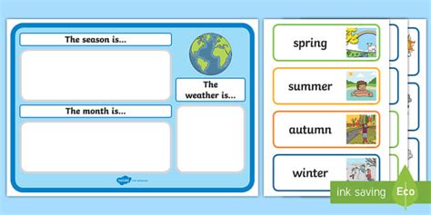 Month, Weather and Season Calendar